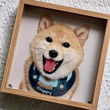 Custom Pet Portrait 3D Glass Painting