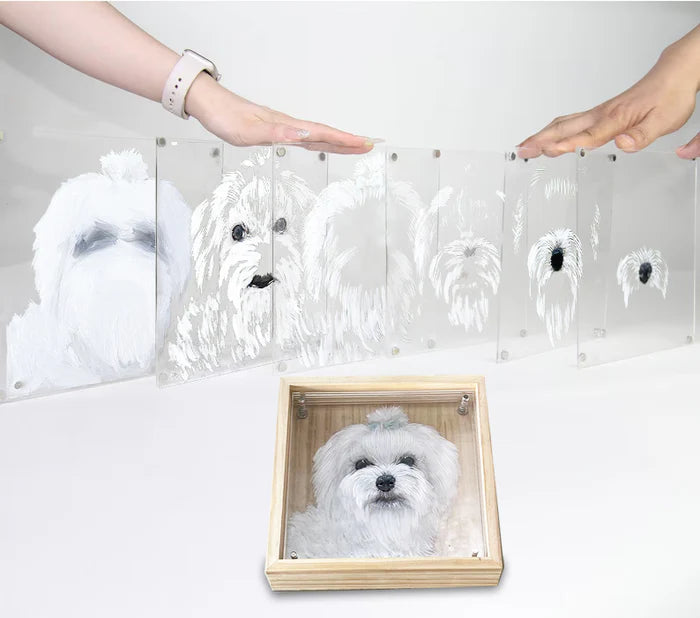 Custom Pet Portrait 3D Glass Painting