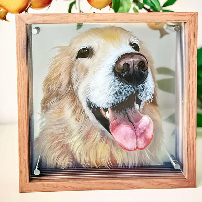 Custom Pet Portrait 3D Glass Painting