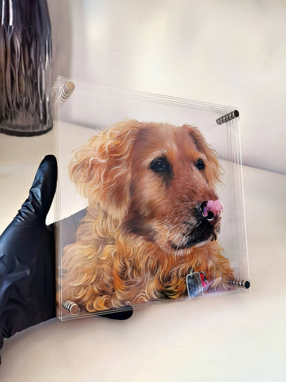 Custom Pet Portrait 3D Glass Painting